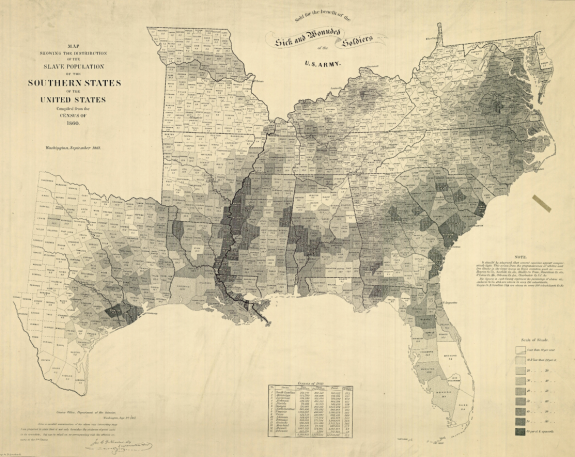 Map of Slavery in the US